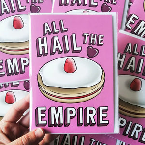 All Hail the Empire Greetings Card by Cheryl Jones