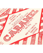 Load image into Gallery viewer, Tunnocks Caramel Wafer Wrapper Tea Towel by Gillian Kyle

