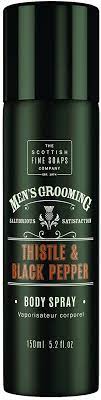 Men's Grooming Thistle and Black Pepper Hair and Body Spray by Scottish Fine Soaps