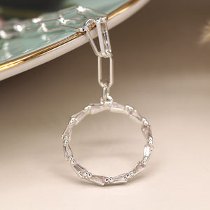 Silver plated linked crystals circle necklace by Peace of Mind