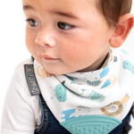 Load image into Gallery viewer, Neckerchew Teething Dribble Bib - Cheeky Animals
