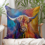 Load image into Gallery viewer, Harris Highland Cow Vegan Suede Cushion
