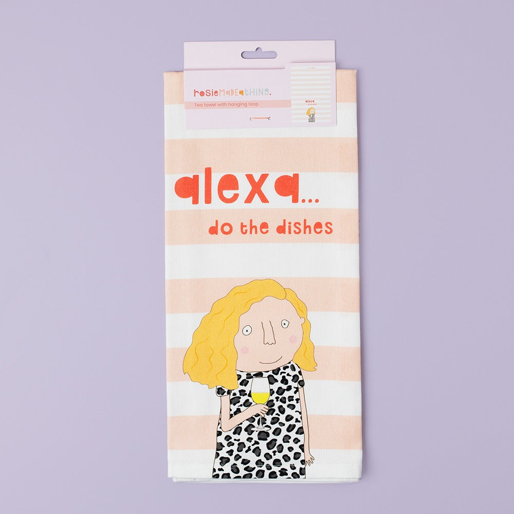 Alexa Dishes Tea Towel by Rosie Made A Thing