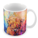 Load image into Gallery viewer, Rainbow Highland Cow Ceramic Mug
