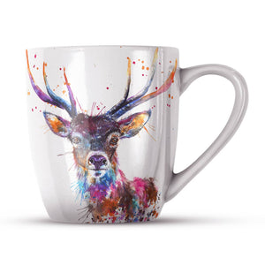 Splatter Rainbow Stag Bone China Mug