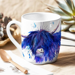 Splatter Highland Cow Bone China Mug