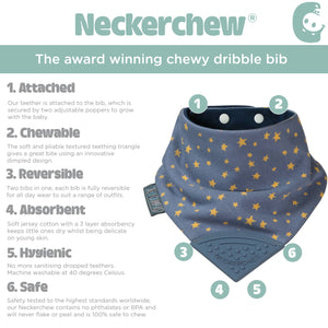 Neckerchew Teething Dribble Bib - Midnight Stars