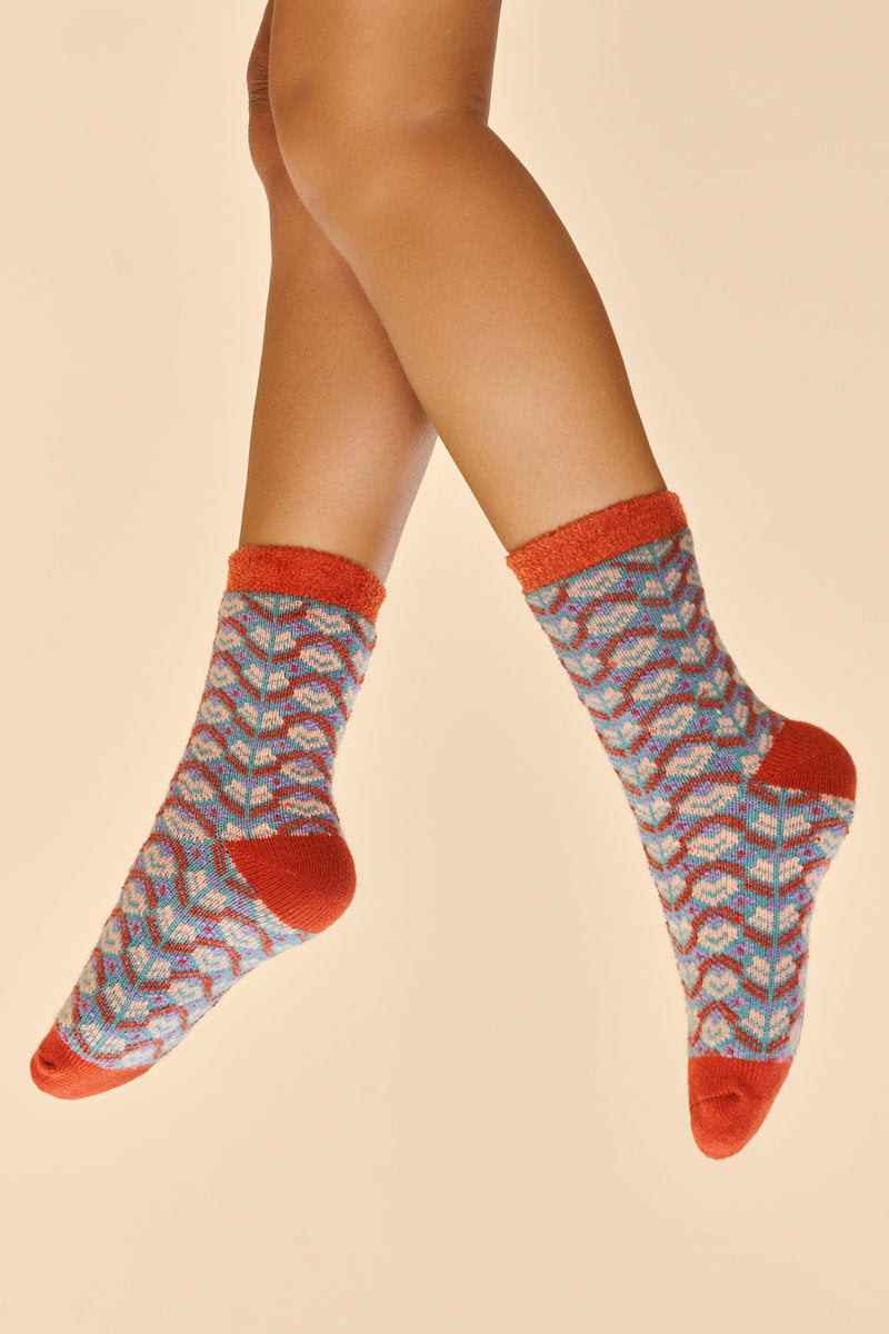 Fair Isle Cosy Socks - Orange