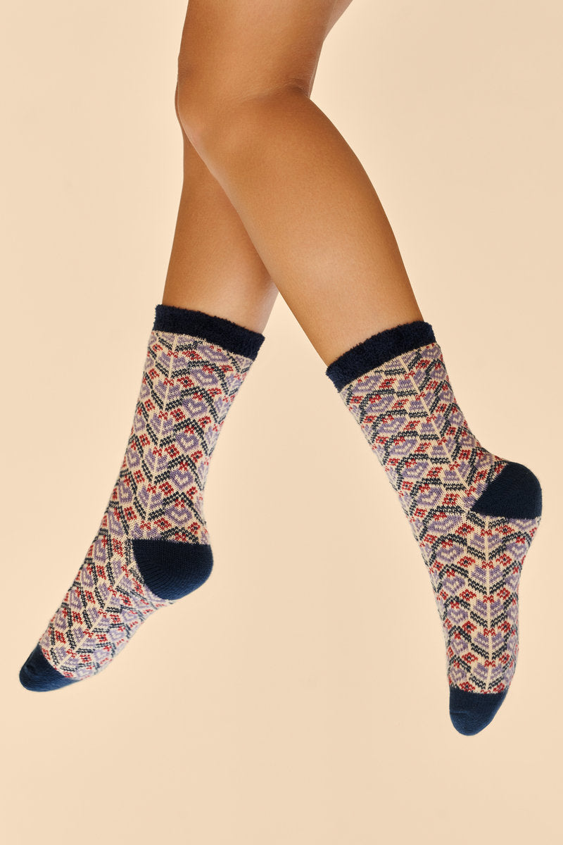 Fair Isle Cosy Socks - Cream