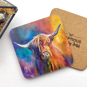 Harris Highland Cow Coaster