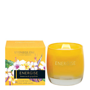 Stoneglow Candles Infusion - Energise  Lemon Tea & Grapefruit Scented Candle Boxed Tumbler