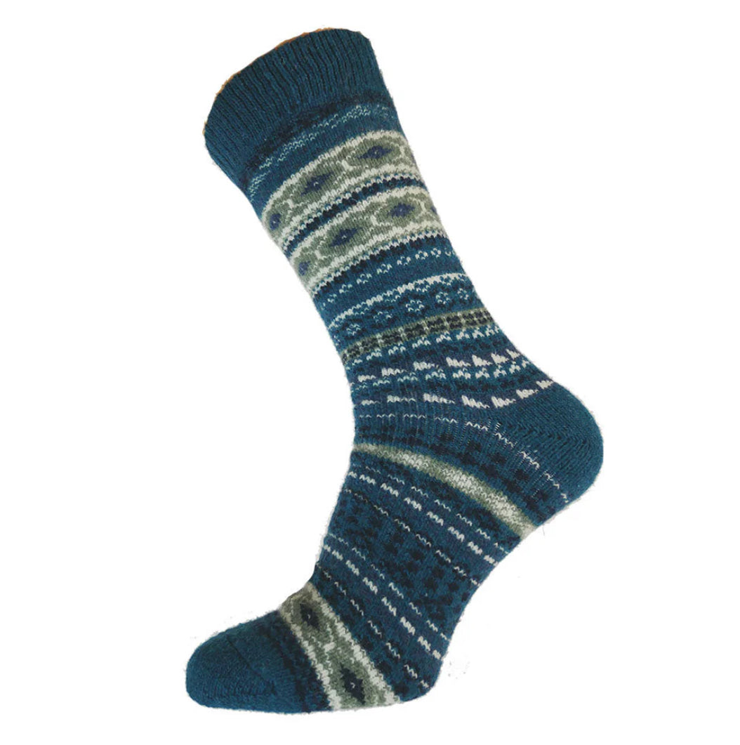 Blue Tone Wool Blend Socks Size 8-12 By Gemjar