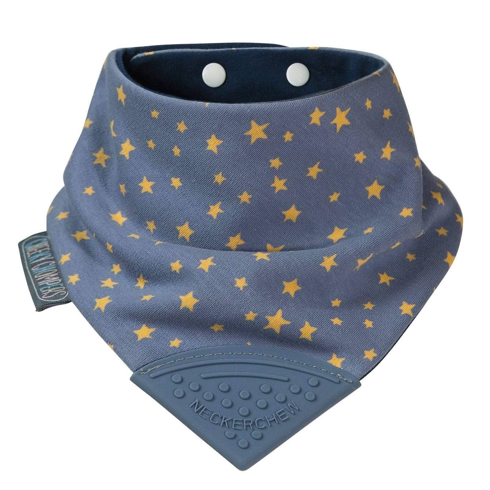 Neckerchew Teething Dribble Bib - Midnight Stars