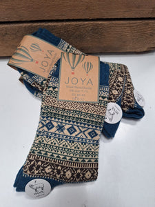 Joya Blue Fairisle Socks