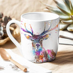 Load image into Gallery viewer, Splatter Rainbow Stag Bone China Mug
