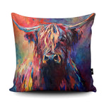 Load image into Gallery viewer, Highland Cow Vegan Suede Cushion
