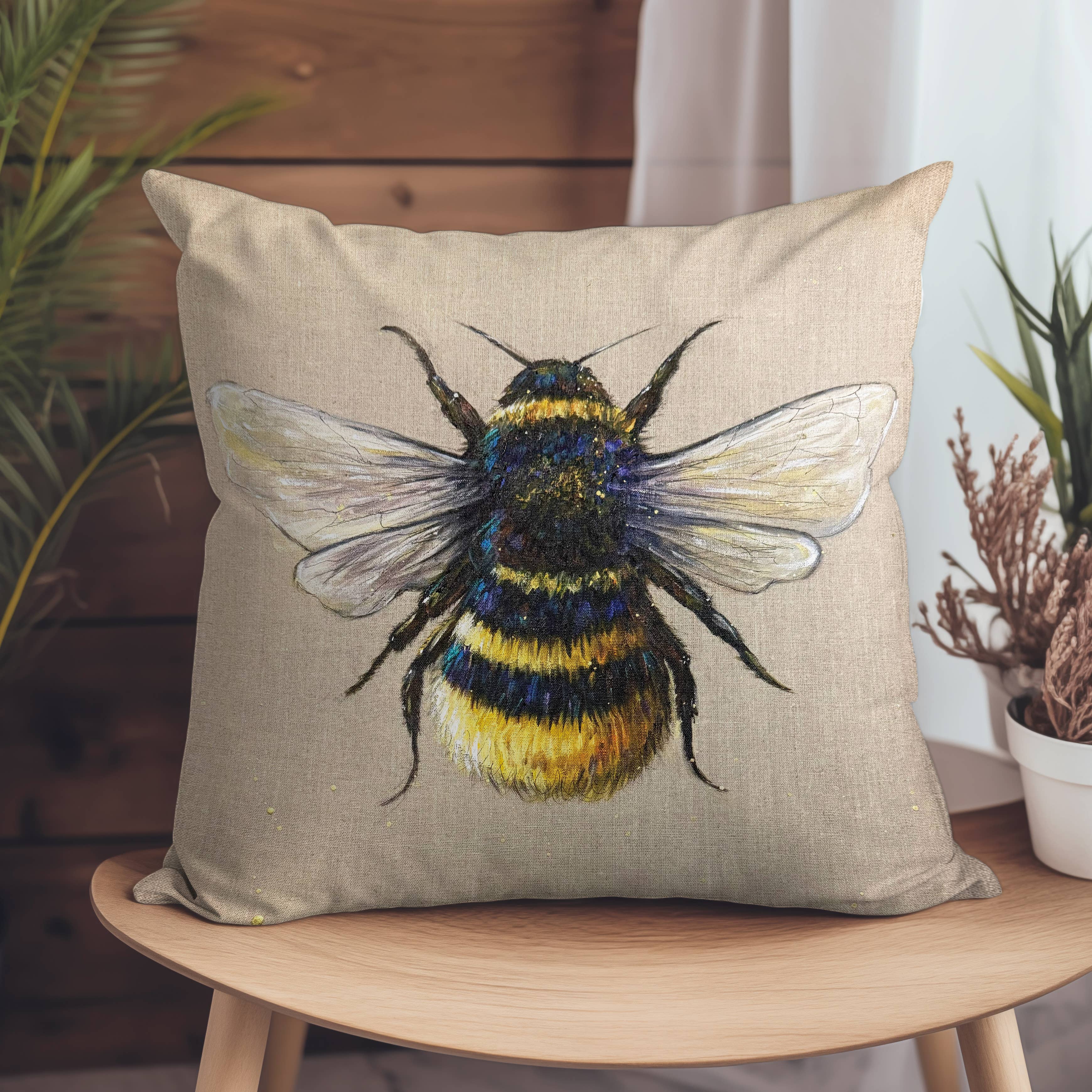 Linen Bee Vegan Suede Cushion