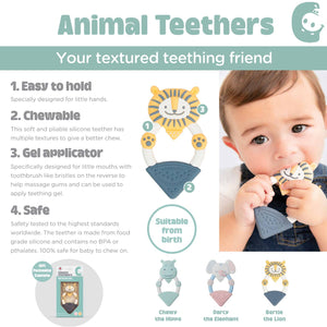 Textured Baby Animal Teether - Darcy the Elephant