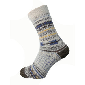 Joya Brown and Cream Patterned Wool Blend socks