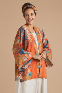 Trailing Wisteria Kimono Jacket - Terracotta