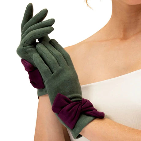 Powder Henrietta Gloves - Fern & Damson