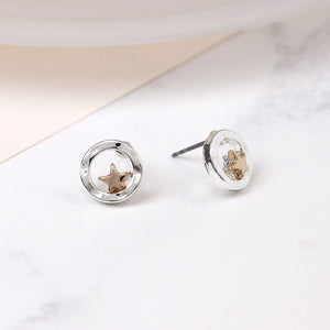 Silver Plated Hoop and Star Earrings by Peace of Mind