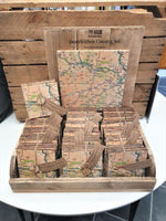 Load image into Gallery viewer, Wooden Coasters Set of 4 with Innerleithen Map by Sugar Shed
