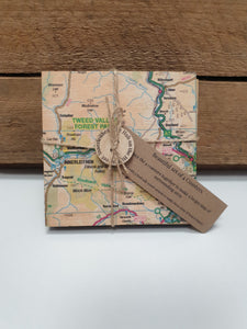Wooden Coasters Set of 4 with Innerleithen Map by Sugar Shed