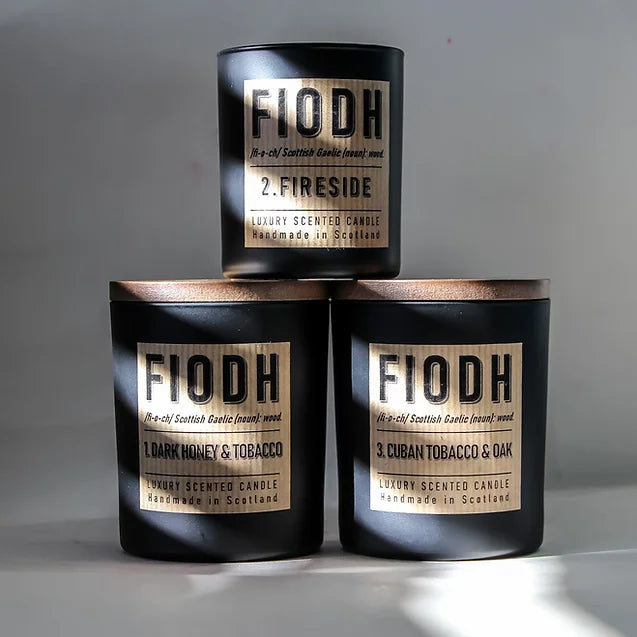 Fiodh 4 (Sandalwood and Black Tea) Large Candle by Hamilton and Morris