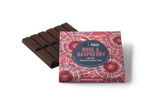 Rose and Raspberry Dark Chocolate Bar by Coco Pzazz