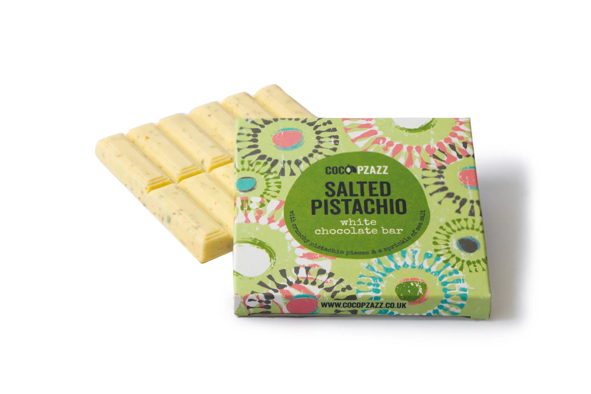 Salted Pistachio and White Chocolate Bar by Coco Pzazz