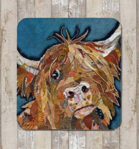 Angus Highland Cow Coaster by Dawn Maciocia