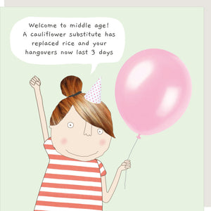 Middle Age Birthday Greetings Card by Rosie Made a Thing
