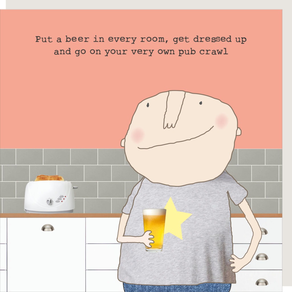 Pub Crawl Boy Greetings Card by Rosie Made a Thing
