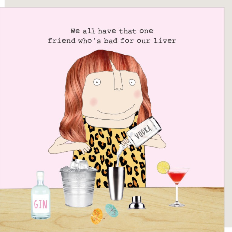 Friend Liver Greetings Card by Rosie Made a Thing