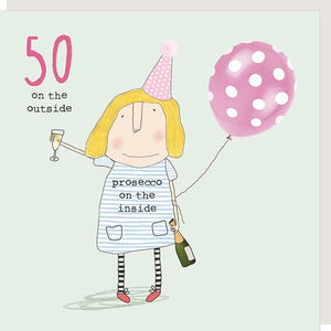 Girl 50 Birthday Greetings Card by Rosie Made a Thing