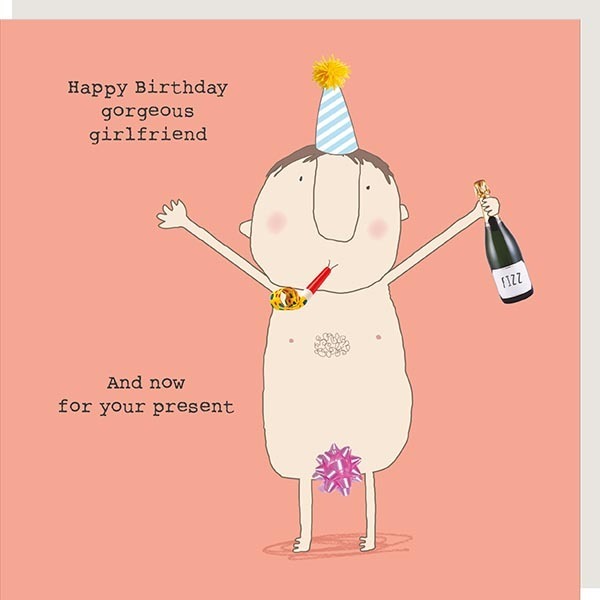 Girlfriend Present Birthday Greetings Card by Rosie Made a Thing