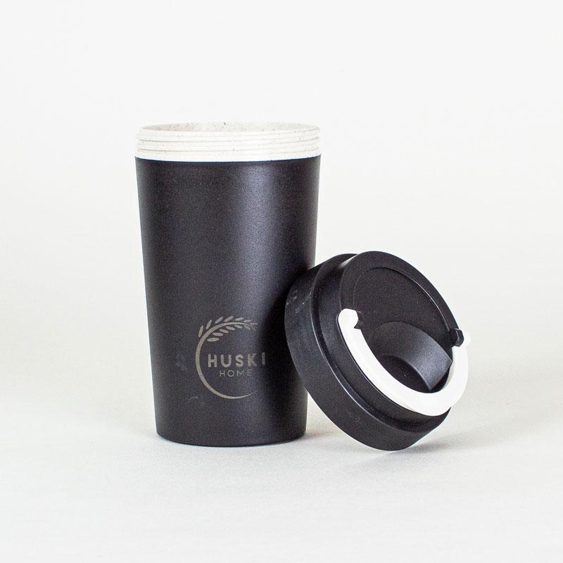 Eco-Friendly Travel Cup Small 400ml Obsidian Black by Huski