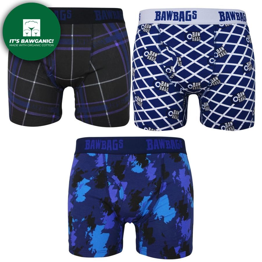 3 Pack New Scottish Cotton Originals Boxer Shorts by Bawbags