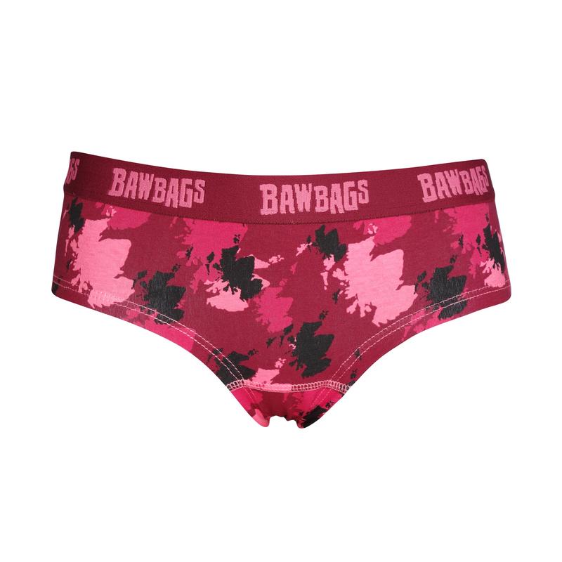 Women's Pink Scotland Camo Cotton Underwear by Bawbags