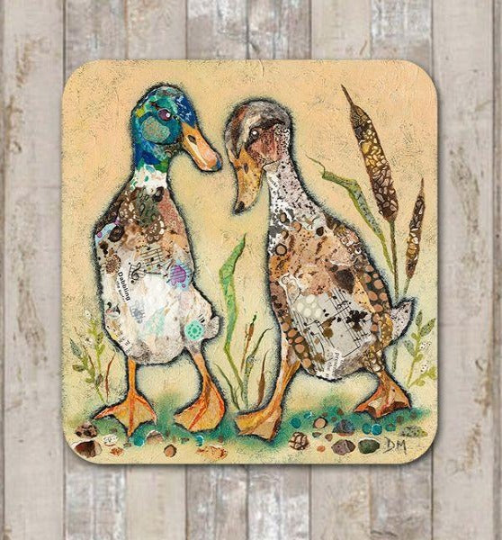 Quackers Over You Ducks Coaster by Dawn Maciocia
