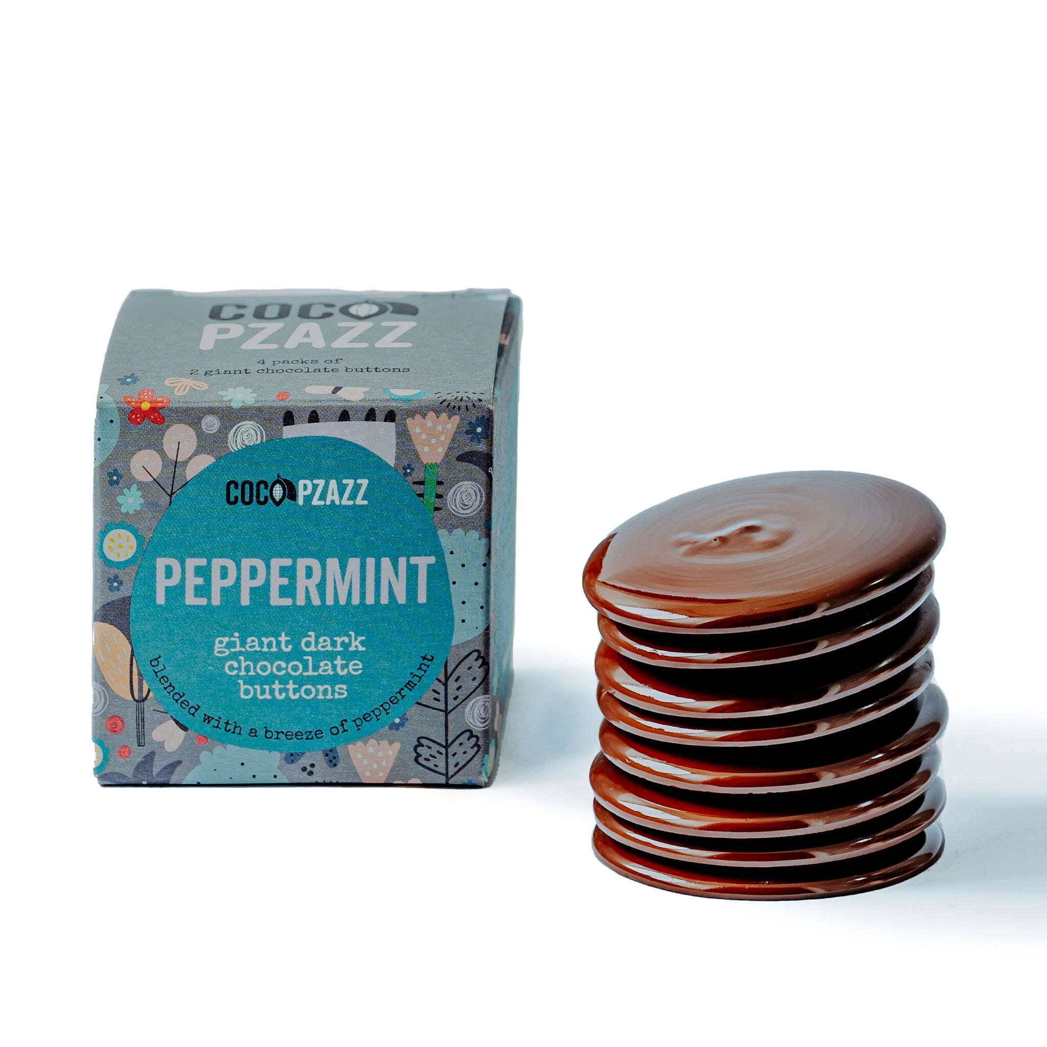 Giant Dark Chocolate Buttons in Peppermint by Coco Pzazz