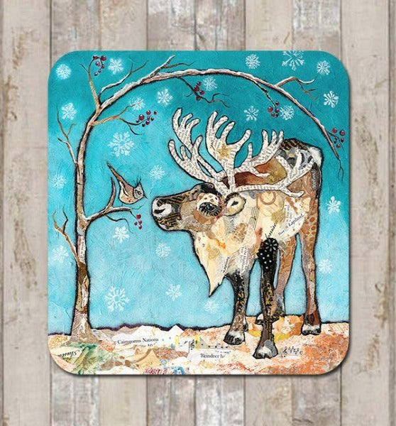 Reindeer & Bird Coaster by Dawn Maciocia