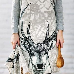 Tartan Stag Apron by Gillian Kyle