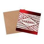 Load image into Gallery viewer, Tunnocks Caramel Wrapper Foil Greetings Card by Gillian Kyle

