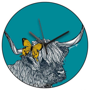 Lola Highland Cow Wall Clock by Gillian Kyle