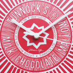Load image into Gallery viewer, Tunnocks Teacake Wrapper Wall Clock by Gillian Kyle
