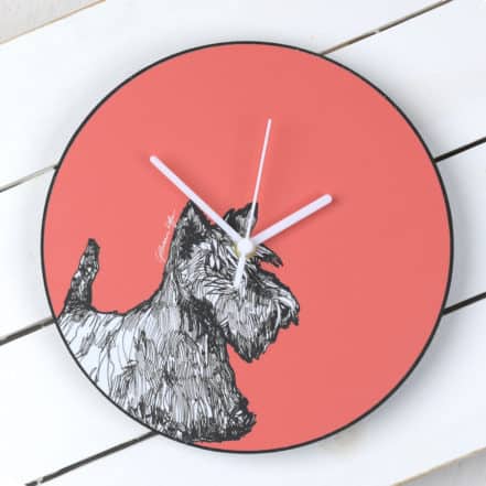 Wee Scottie Wall Clock by Giliian Kyle