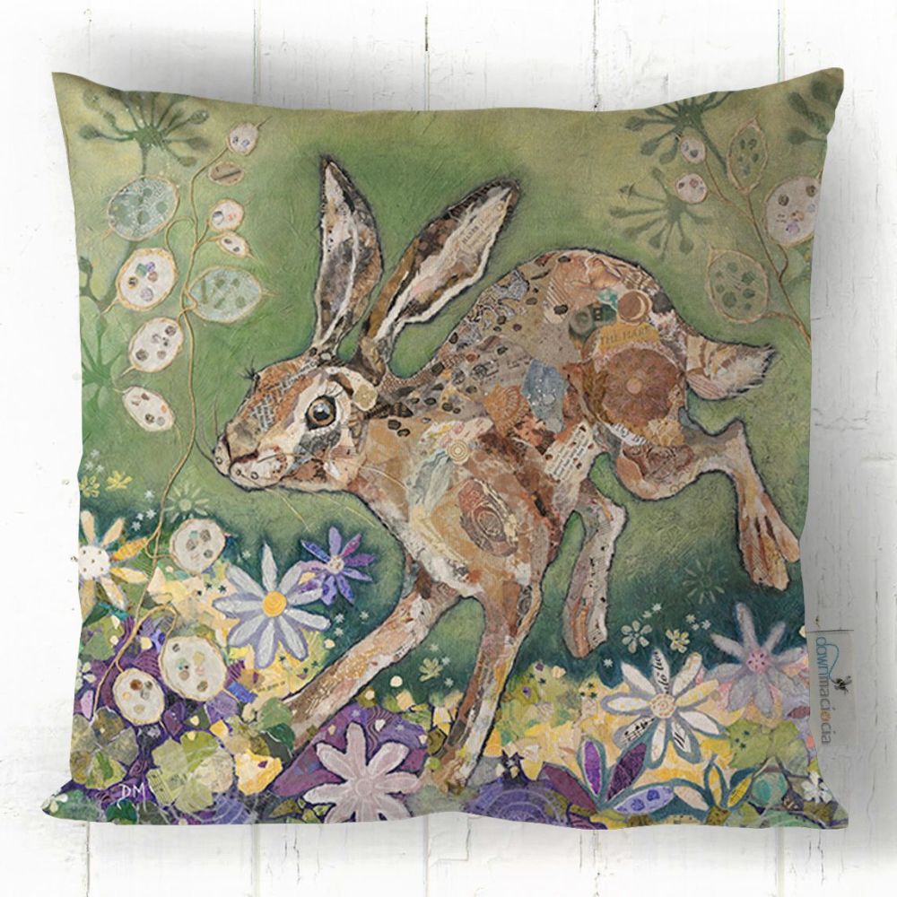 Honesty Hare Cushion by Dawn Maciocia