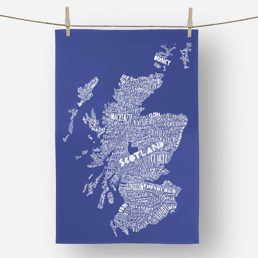 Mapped Out Tea Towel by Gillian Kyle